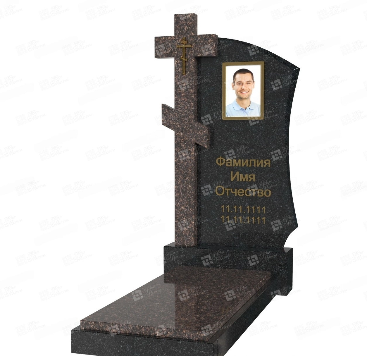 Памятник с крестом эксклюзивный ПКЭ-3