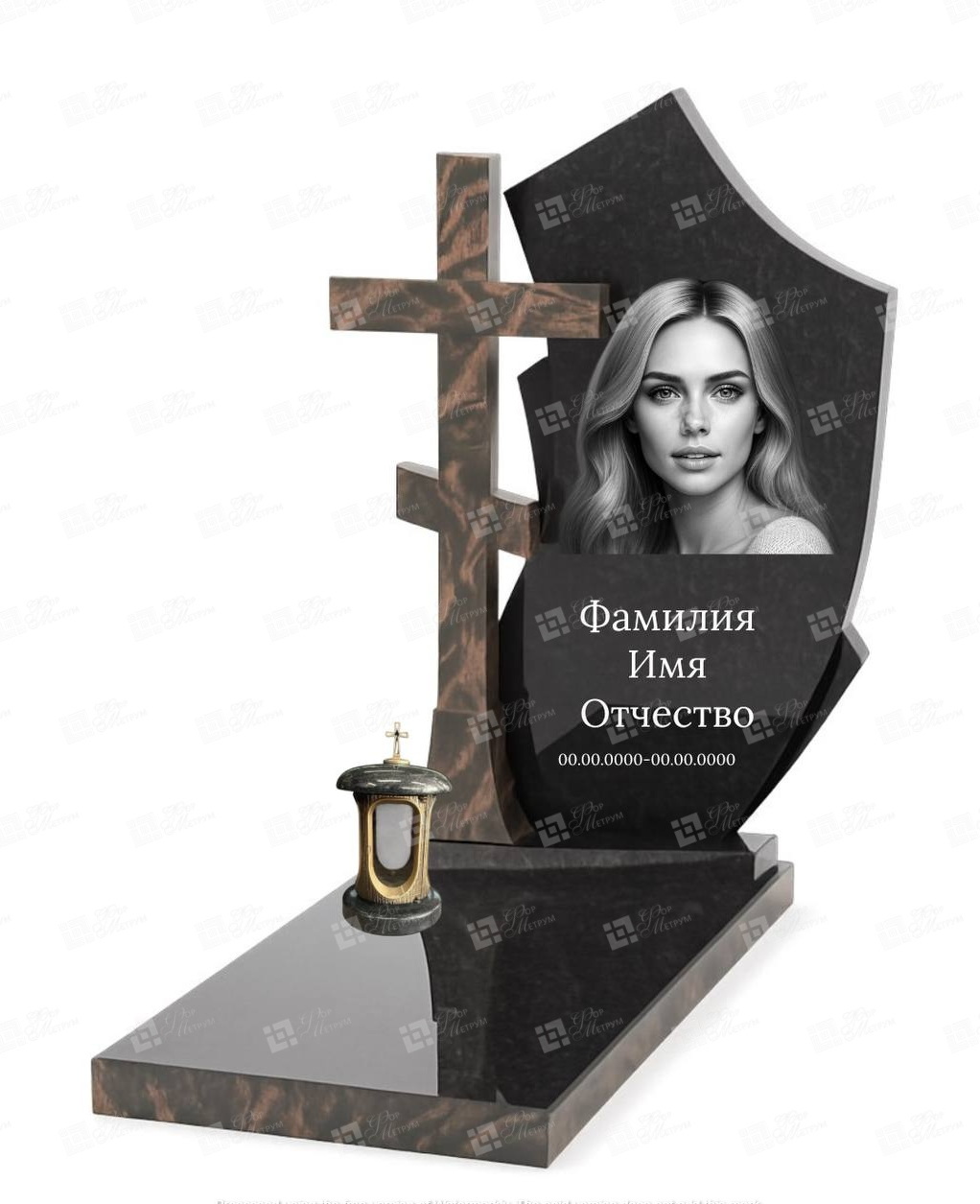Памятник с крестом эксклюзивный ПКЭ-4